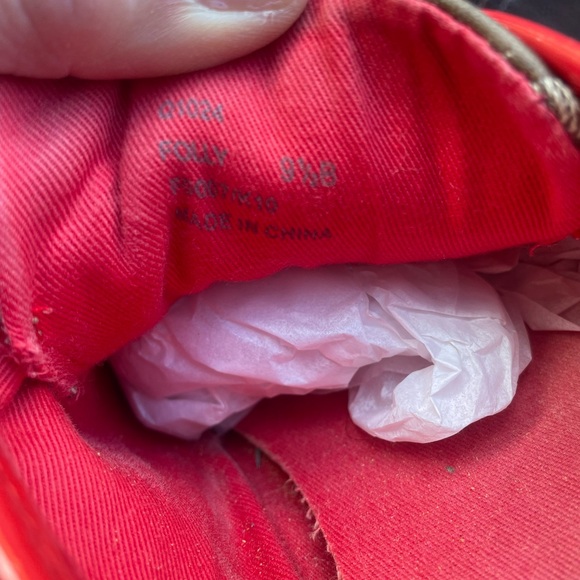 SALE Coach Tan Signature Sneakers with Pink and Red Stripe - Picture 5 of 5